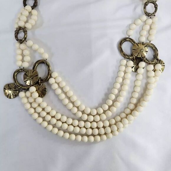 Luxe Rachel Zoe Multi Strand Bead and Charm Necklace NWOT - Picture 3 of 7